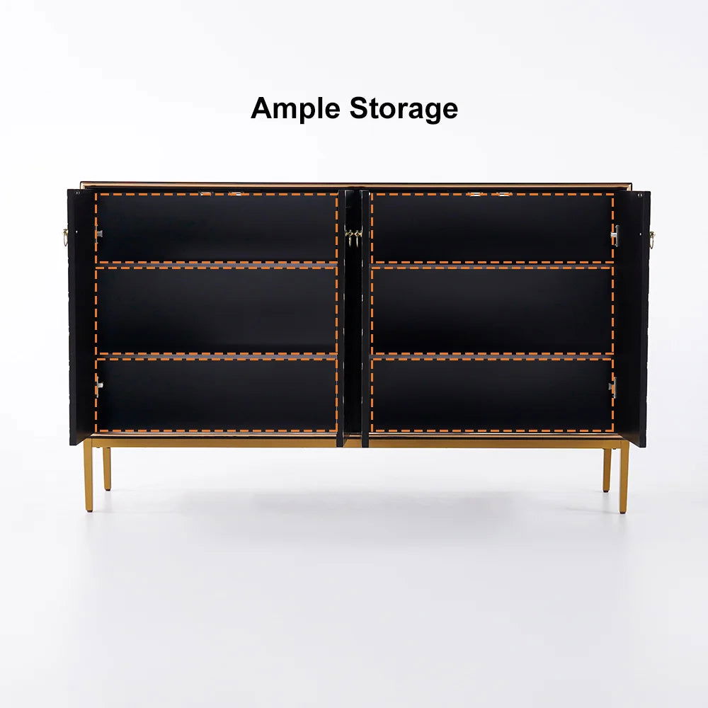 Modern Cabinet Scale Patterned Sideboard Buffet with Doors & Shelves in Large - 
