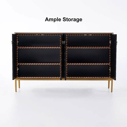 Modern Cabinet Scale Patterned Sideboard Buffet with Doors & Shelves in Large - 