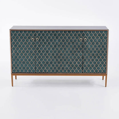 Modern Cabinet Scale Patterned Sideboard Buffet with Doors & Shelves in Large - 