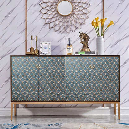 Modern Cabinet Scale Patterned Sideboard Buffet with Doors & Shelves in Large - Homary