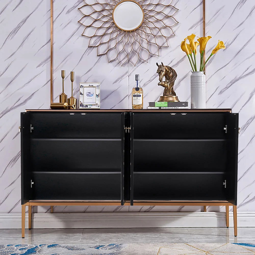 Modern Cabinet Scale Patterned Sideboard Buffet with Doors & Shelves in Large - Homary