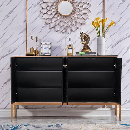 Modern Cabinet Scale Patterned Sideboard Buffet with Doors & Shelves in Large - Homary