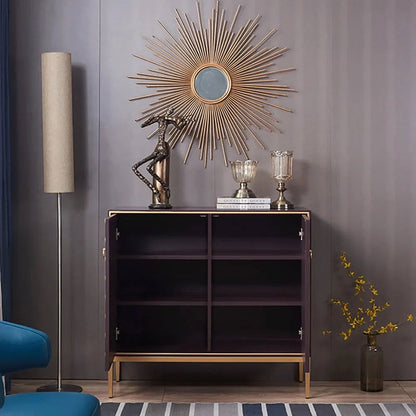 Modern Cabinet Scale Patterned Sideboard Buffet with Doors & Shelves in Small - 