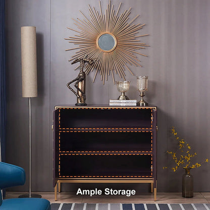 Modern Cabinet Scale Patterned Sideboard Buffet with Doors & Shelves in Small - 