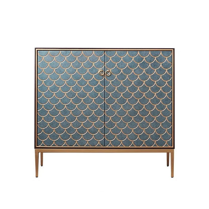 Modern Cabinet Scale Patterned Sideboard Buffet with Doors & Shelves in Small - Homary