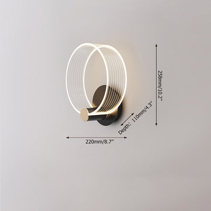 Modern Circle Wall Light Single Bedside Wall Light Acrylic & Metal - 