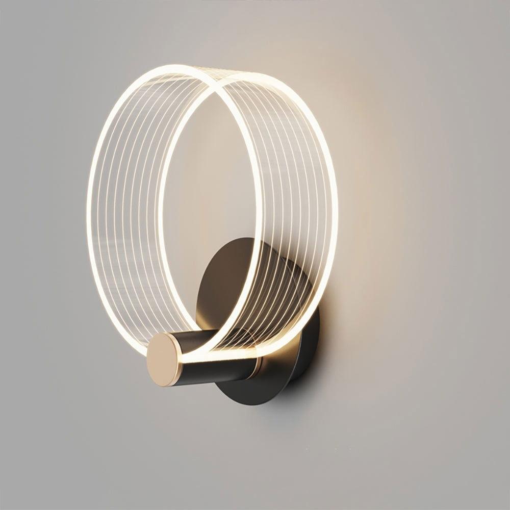 Modern Circle Wall Light Single Bedside Wall Light Acrylic & Metal - 