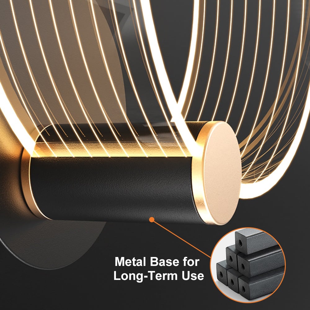 Modern Circle Wall Light Single Bedside Wall Light Acrylic & Metal - 