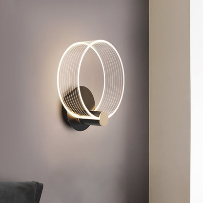 Modern Circle Wall Light Single Bedside Wall Light Acrylic & Metal - 