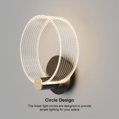 Modern Circle Wall Light Single Bedside Wall Light Acrylic & Metal - 