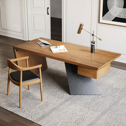 Modern Curved Back 4-Piece Dining Chair Upholstered Leather Walnut Wooden Armchair - 