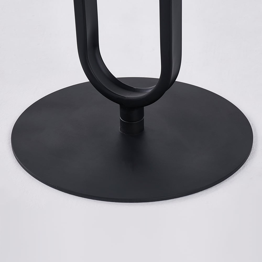 Modern Dark Gray Sintered Stone End Table Round Side Table Carbon Steel Base - 