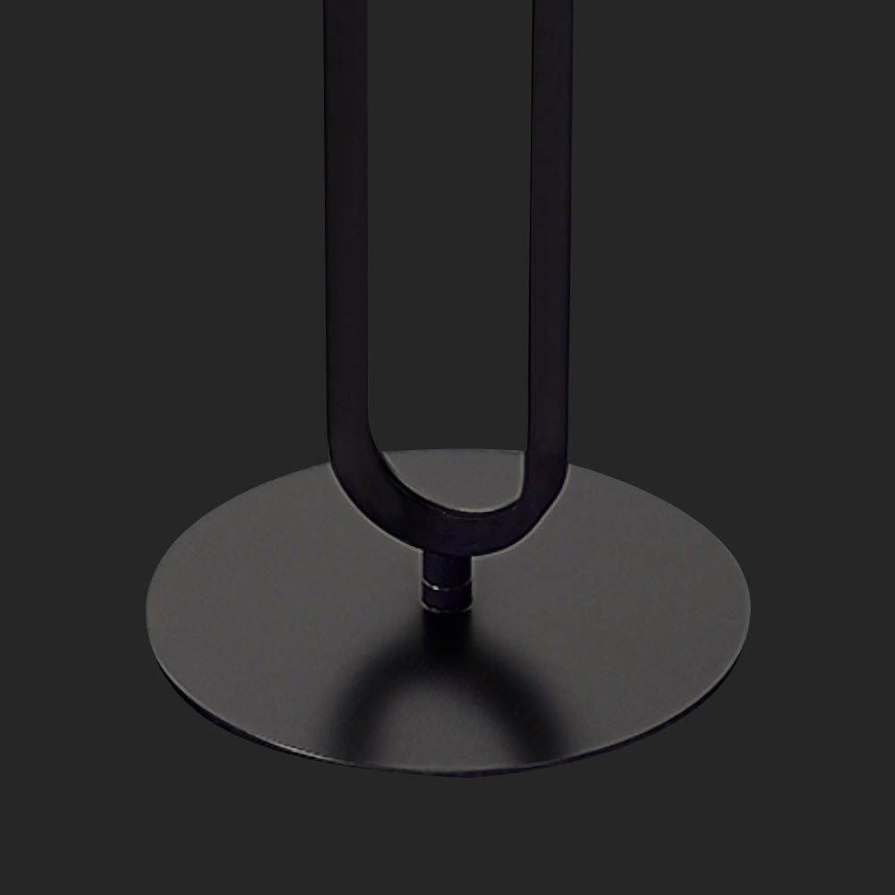 Modern Dark Gray Sintered Stone End Table Round Side Table Carbon Steel Base - 