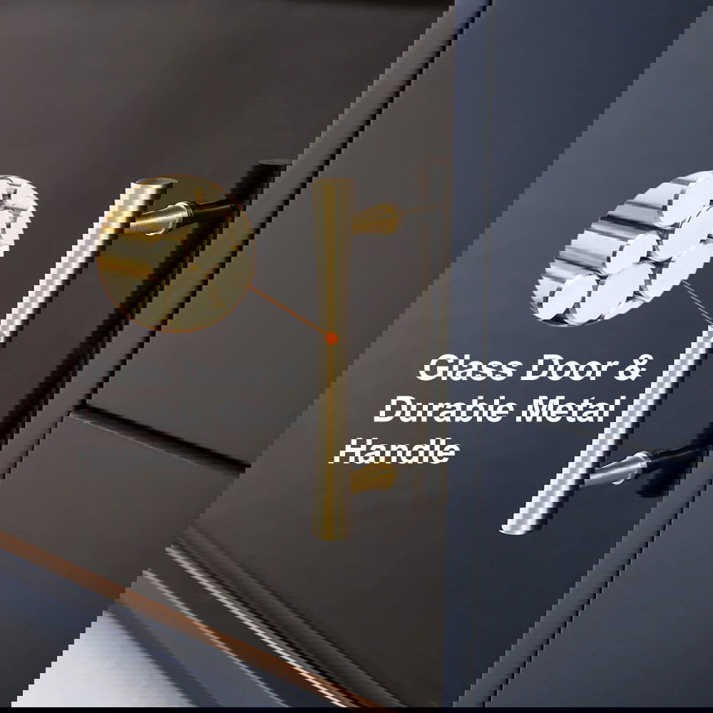 Modern Dark Gray TV Stand Stone Top 4-Drawer Glass Doors Media Console in Large - Approved By Design