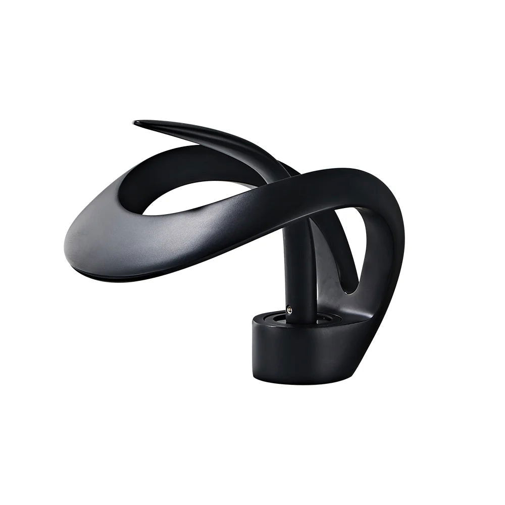 Modern Elegant Waterfall Bathroom Basin Tap Single Lever Handle Solid Brass - 