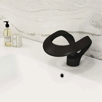 Modern Elegant Waterfall Bathroom Basin Tap Single Lever Handle Solid Brass - Homary