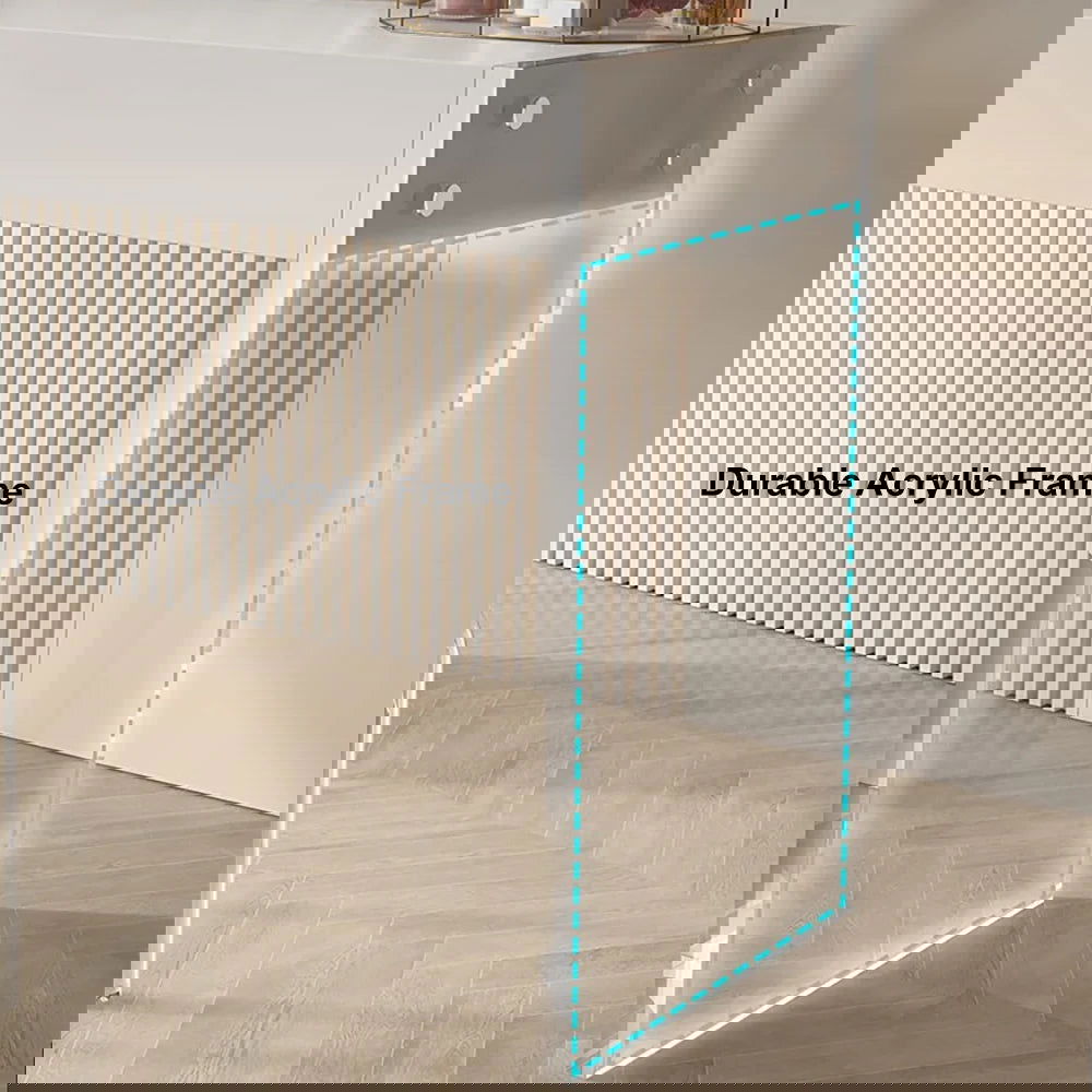 Modern Floating Acrylic Makeup Vanity Vanity Desk with Drawers - 