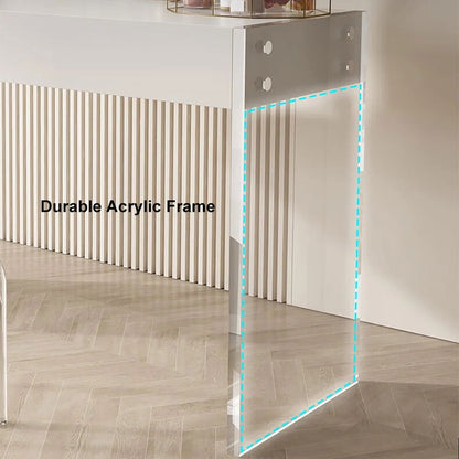 Modern Floating Acrylic Makeup Vanity Vanity Desk with Drawers - 