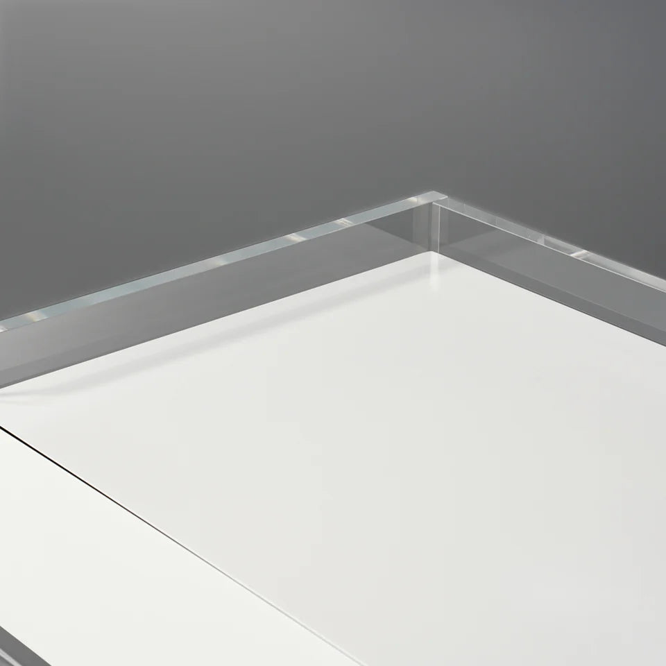 Modern Floating Acrylic Makeup Vanity Vanity Desk with Drawers - 