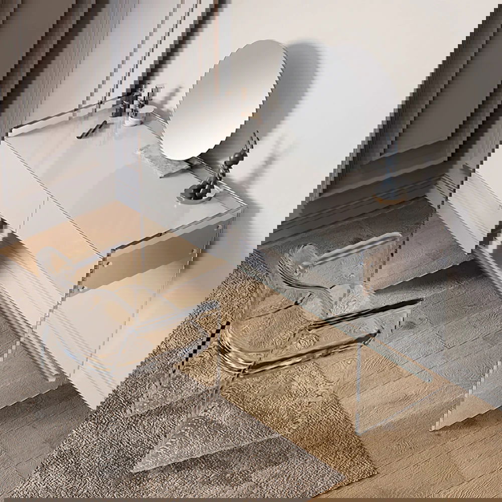 Modern Floating Acrylic Makeup Vanity Vanity Desk with Drawers - Homary