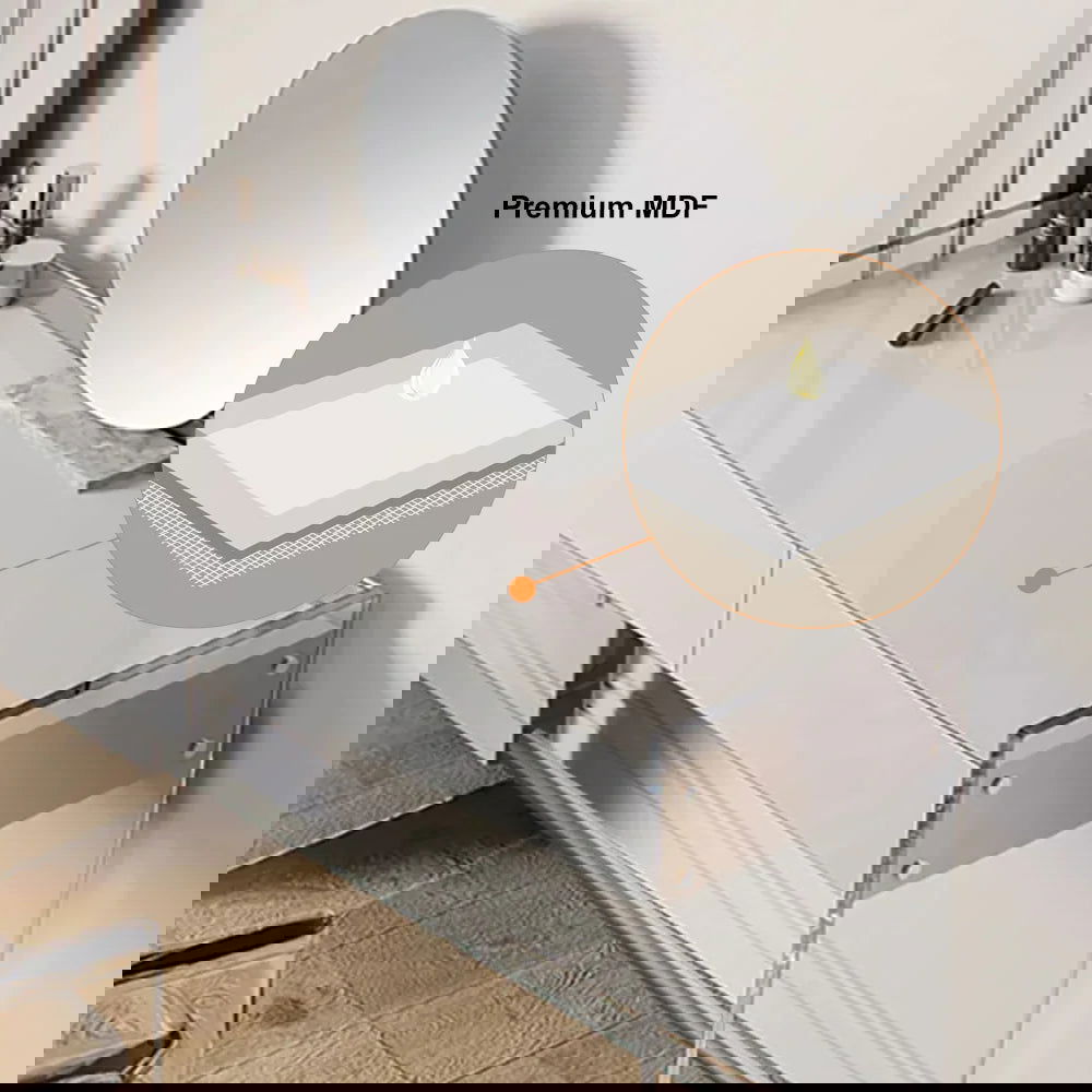 Modern Floating Acrylic Makeup Vanity Vanity Desk with Drawers - Homary