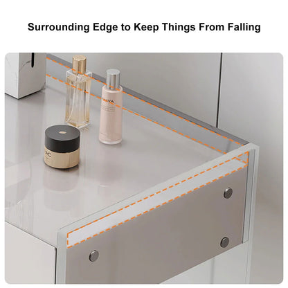 Modern Floating Acrylic Makeup Vanity Vanity Desk with Drawers - Homary