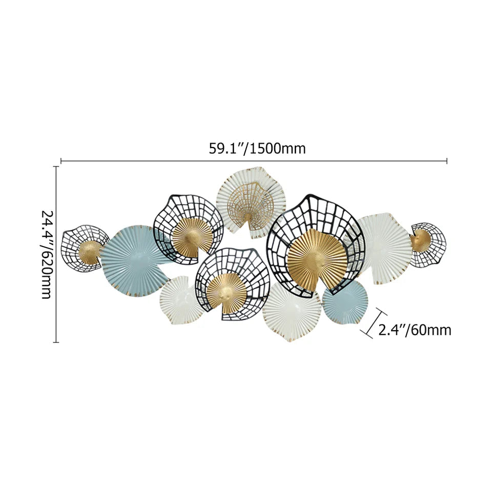 Modern Hollow-out Flowers Metal Wall Decor Aesthetic art - 