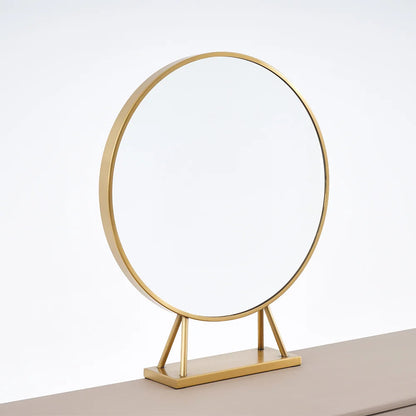 Modern Khaki Makeup Vanity Set Retracted Dressing Table Cabinet&Stool&Mirror Included - 