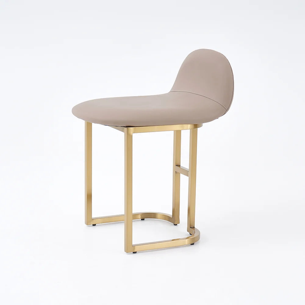 Modern Khaki Makeup Vanity Set Retracted Dressing Table Cabinet&Stool&Mirror Included - 