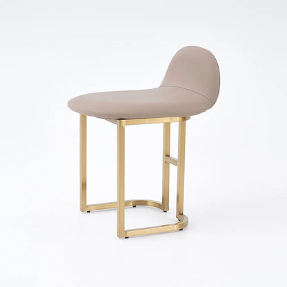 Modern Khaki Makeup Vanity Set Retracted Dressing Table Cabinet&Stool&Mirror Included - 