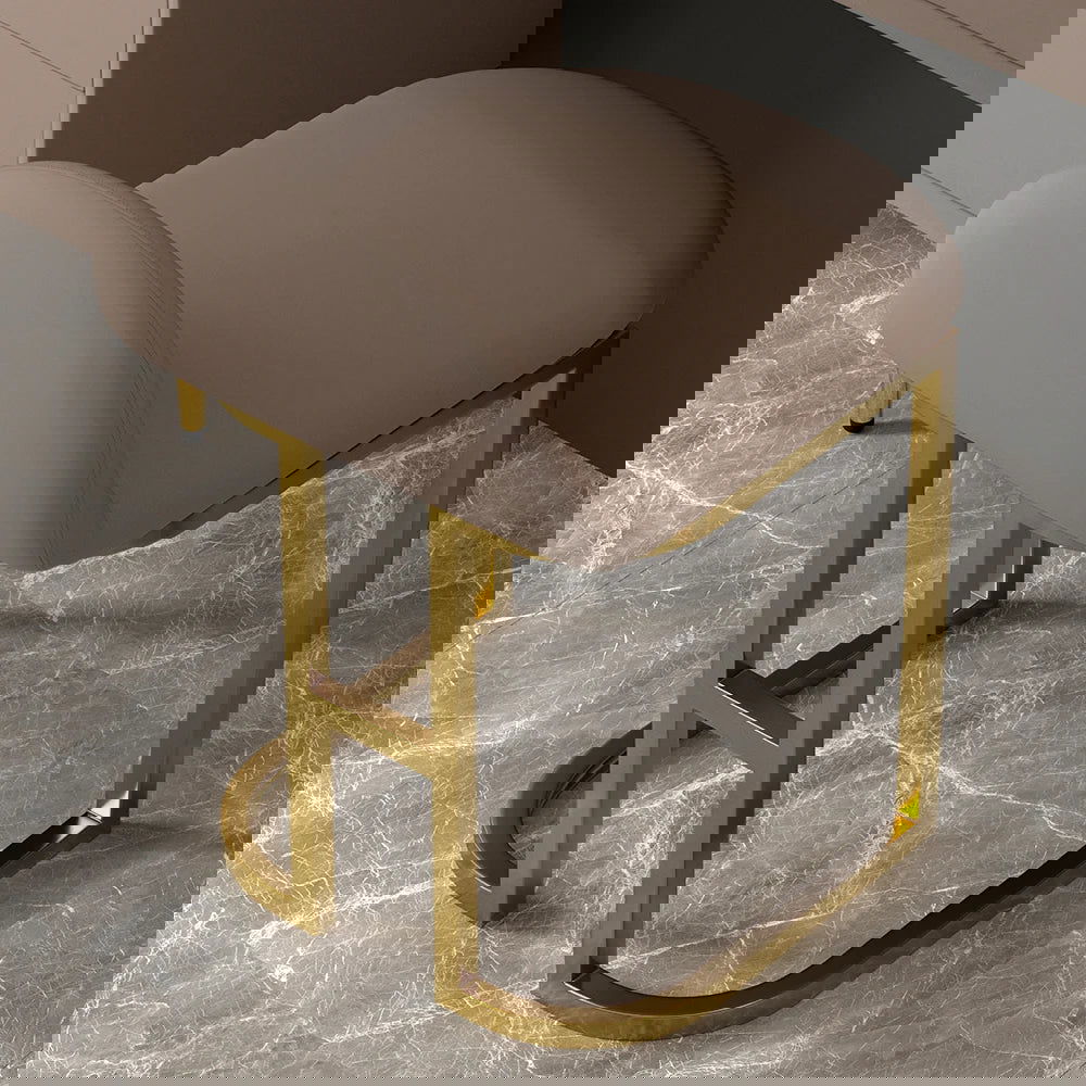 Modern Khaki Makeup Vanity Set Retracted Dressing Table Cabinet&Stool&Mirror Included - Homary