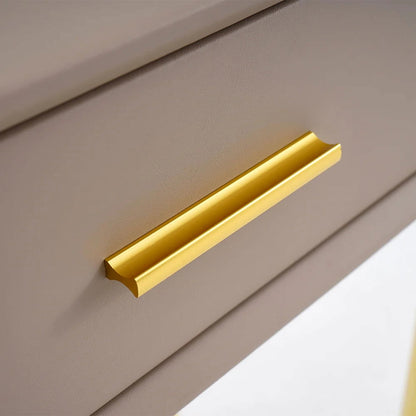 Modern Khaki Makeup Vanity Set Retracted Dressing Table Cabinet&Stool&Mirror Included - Homary