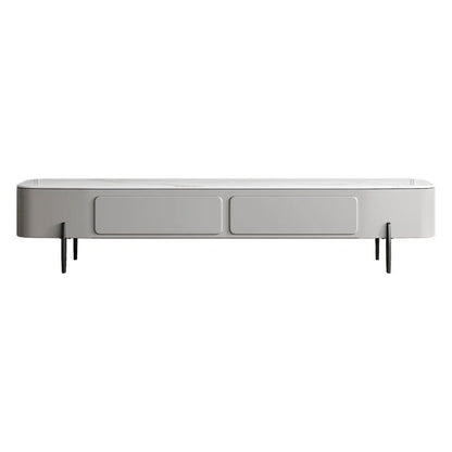 Modern Long Light Gray Faux Marble TV Stand with Storage Media Console for 2000mm TV - Approved By Design