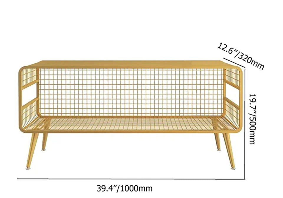 Modern Mesh Standing Etagere Bookshelf in Gold - 