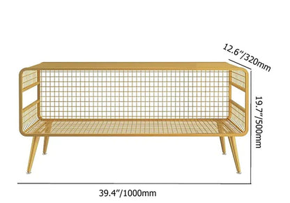 Modern Mesh Standing Etagere Bookshelf in Gold - 