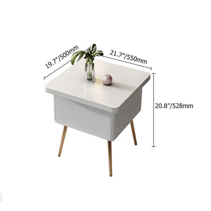 Modern Multi-functional Coffee Table Extendable with Storage & Lift Top in White - 