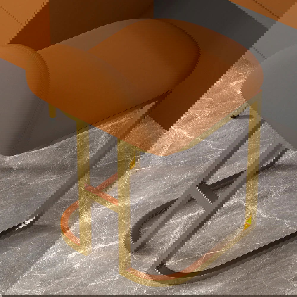 Modern Orange Makeup Vanity Set Retracted Dressing Table Cabinet&Stool&Mirror Included - Homary