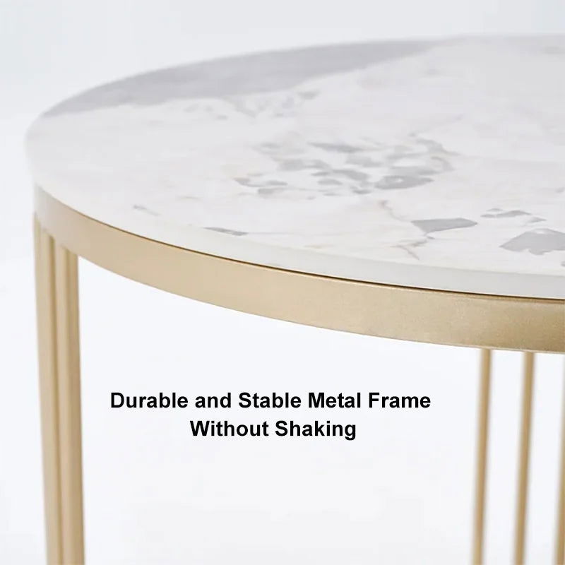 Modern Pandora Nesting Coffee Table Set with Sintered Stone Top 2-Piece Table Set - 