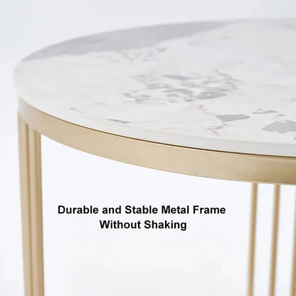 Modern Pandora Nesting Coffee Table Set with Sintered Stone Top 2-Piece Table Set - 