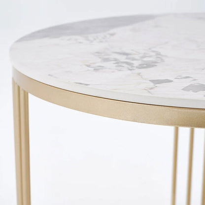 Modern Pandora Nesting Coffee Table Set with Sintered Stone Top 2-Piece Table Set - 