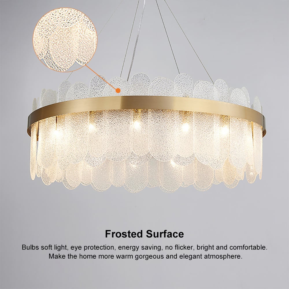 Modern Round 6-Light Tiered Clear Glass Chandelier - 