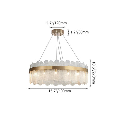 Modern Round 6-Light Tiered Clear Glass Chandelier - 
