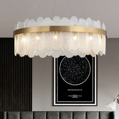 Modern Round 6-Light Tiered Clear Glass Chandelier - Homary