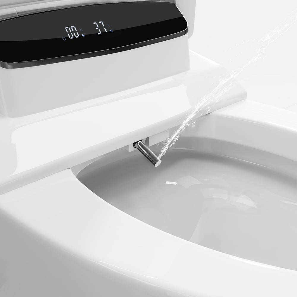 Modern Smart One-Piece Elongated Automatic Toilet & Bidet with Seat Horizontal Outlet - 