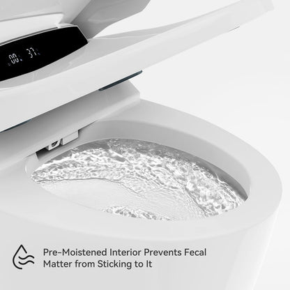Modern Smart One-Piece Elongated Automatic Toilet & Bidet with Seat Horizontal Outlet - 