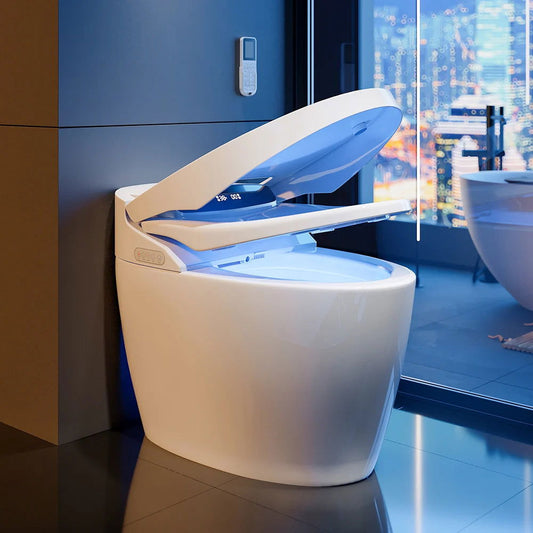 Modern Smart One-Piece Elongated Automatic Toilet & Bidet with Seat Horizontal Outlet - Homary