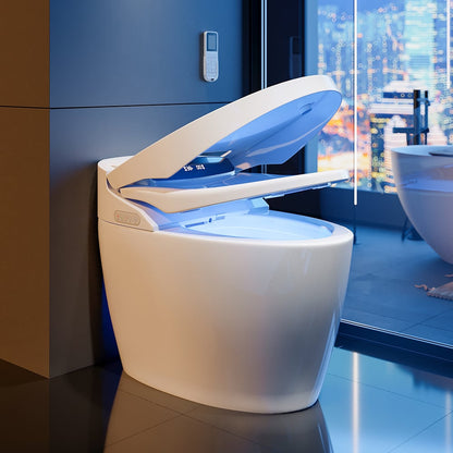Modern Smart One-Piece Elongated Automatic Toilet & Bidet with Seat Horizontal Outlet - Homary