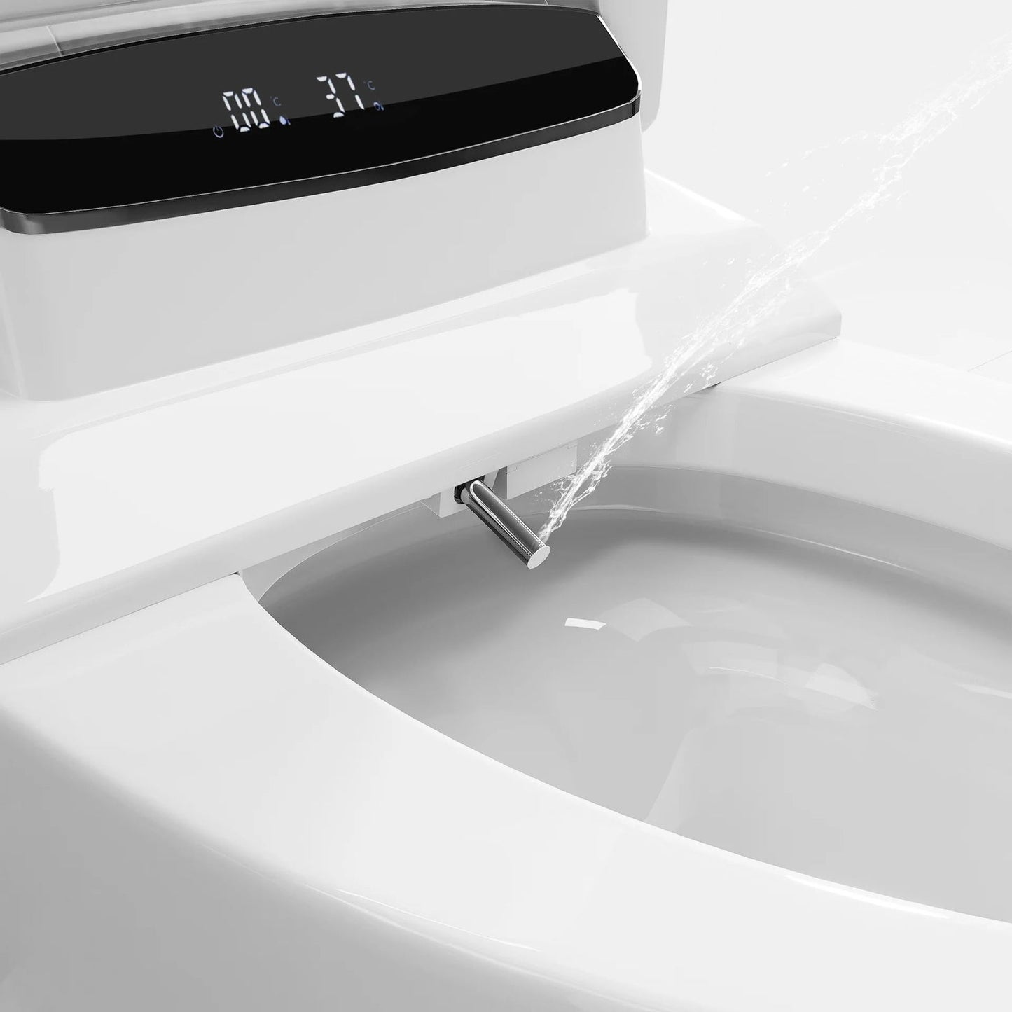 Modern Smart One-Piece Floor Mount Elongated Toilet & Bidet with Seat Horizontal Outlet - 