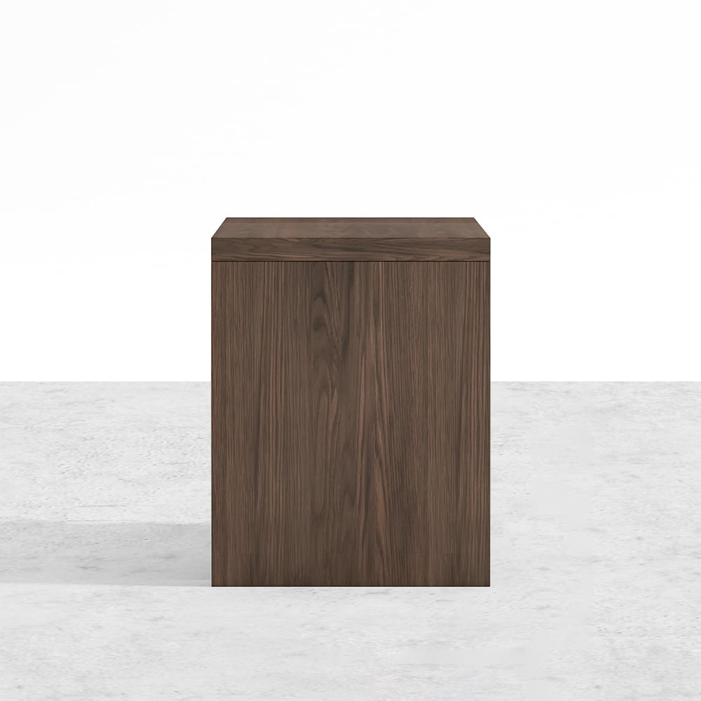 Modern Swivel Desk with Movable File Cabinet Black & Walnut L-Shaped Rotating Desk - 