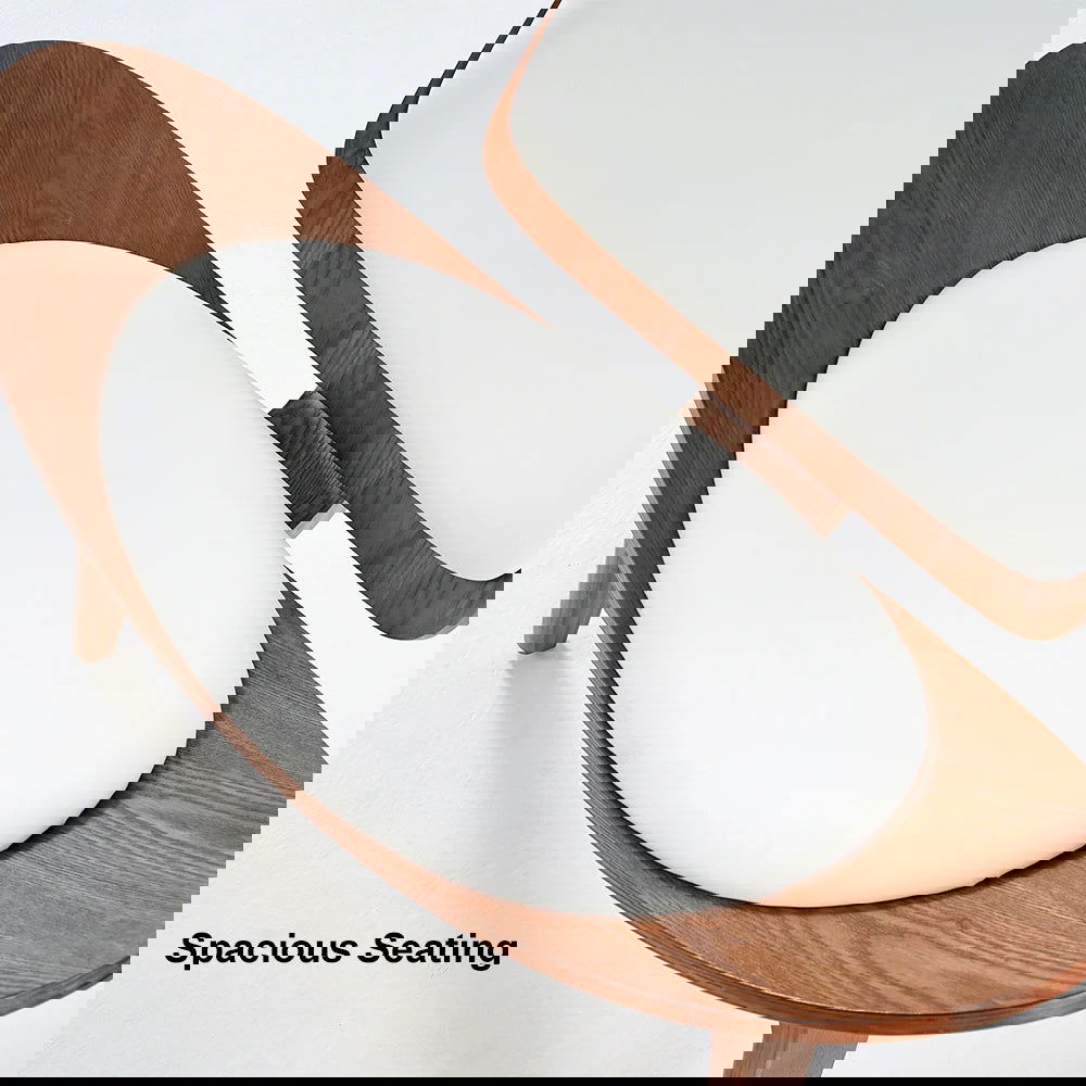 Modern Tripod White Leather Lounge Chair with Single Side in Walnut - 